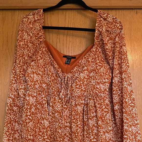 Orange floral dress - Picture 3 of 3